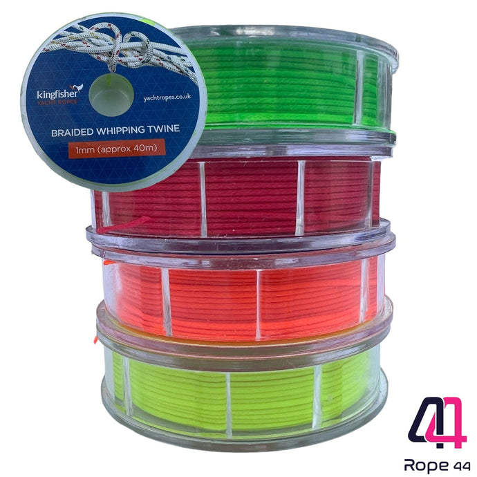 Kingfisher Splicing & Accessories Kingfisher 1mm Neon Flat Lay Waxed Whipping Twine - Fluorescent Yellow, Pink, Orange, Green Rope44